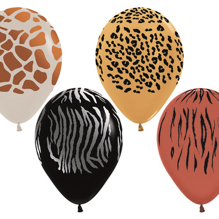 Ballons Impression Animaux Encre Métallique 30cm 25pcs