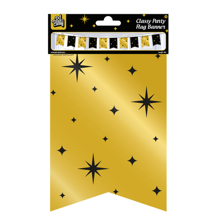 Guirlande noire dorée étoiles 6m