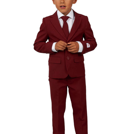 Garçon en costume rouge bordeaux <tc>OppoSuits</tc>