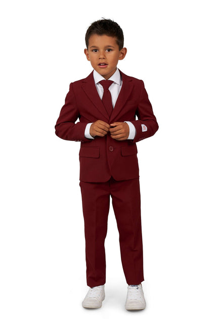 Garçon en costume rouge bordeaux <tc>OppoSuits</tc>