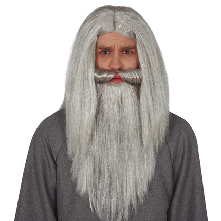Perruque d'Halloween Cheveux Longs Hommes Gris