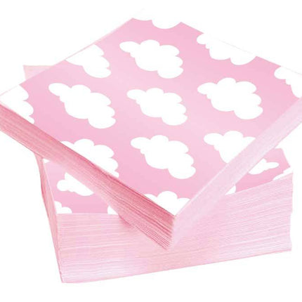 Serviettes de naissance fille 33cm 20pcs