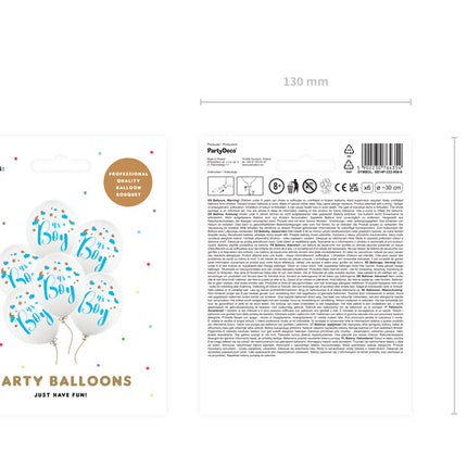 Ballons blancs It's A Boy 30cm 6pcs