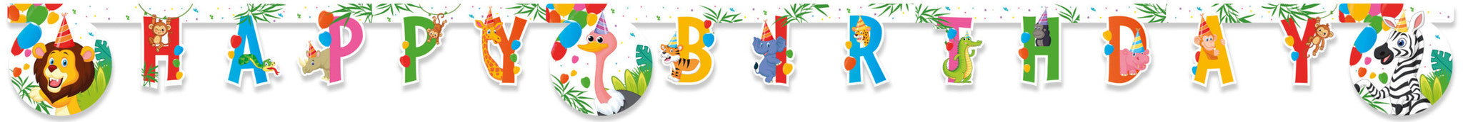 Jungle Animals Happy Birthday Letterslinger (joyeux anniversaire des animaux de la jungle)