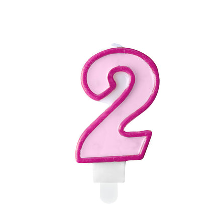 Bougie 2 ans rose 7cm