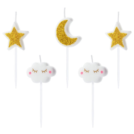 Petites bougies étoilées 3cm 5pcs