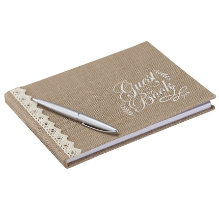 Livre d'or de mariage en jute