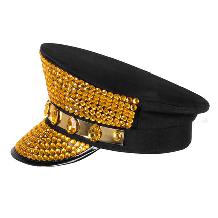Casquette pailletée d'or