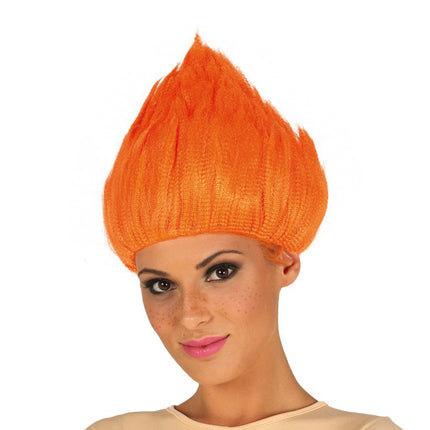 Perruque Troll Orange