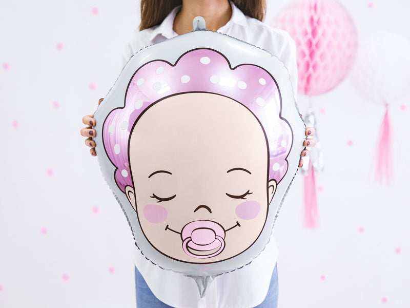 Ballon à l'hélium tête bébé fille vide 45cm