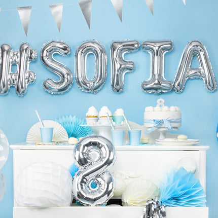 Ballon de baudruche Lettre # Argent Vide 35cm