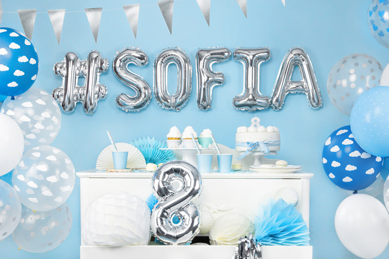 Ballon de baudruche Lettre # Argent Vide 35cm