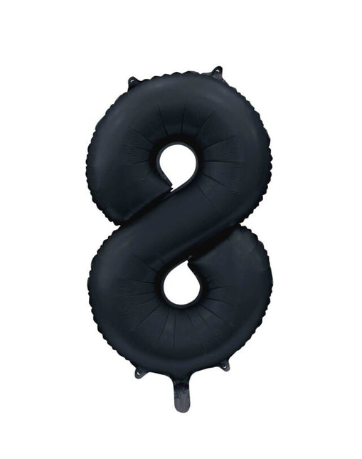 Ballon à figures noir 8 ans brillant 86cm