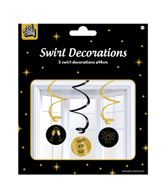 Décoration suspendue Bonne année ! 14cm 3pcs