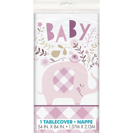 Nappe bébé éléphant rose clair 2.13m