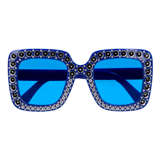 Lunettes bleues pailletées