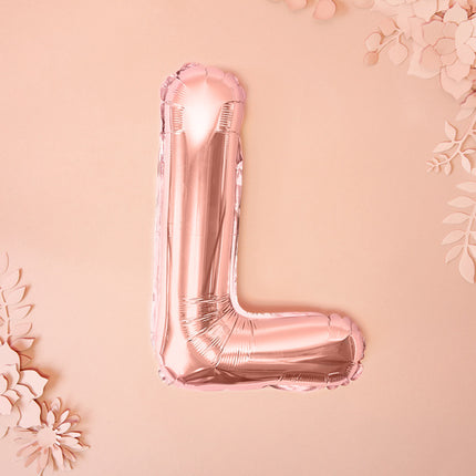 Ballon de baudruche Lettre L Rose Or Vide 35cm