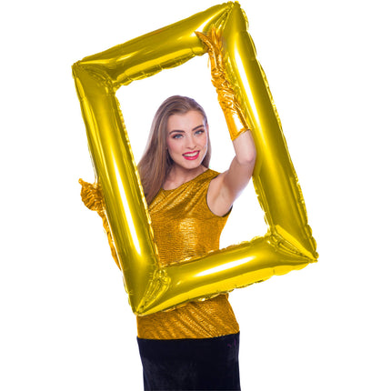 Cadre photo avec ballon en feuille d'or 85cm