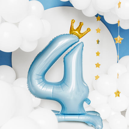 Ballon de baudruche Figure 4 Bleu clair Standard Vide 84cm