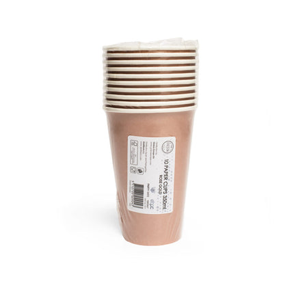 Gobelets or rose en papier 350ml 10pcs