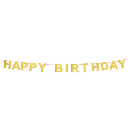 Guirlande de lettres Golden Happy Birthday 2.25m
