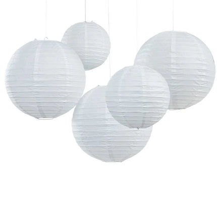 Lanternes de mariage blanches 5 pièces