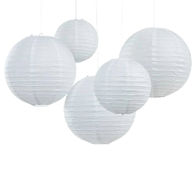 Lanternes de mariage blanches 5 pièces