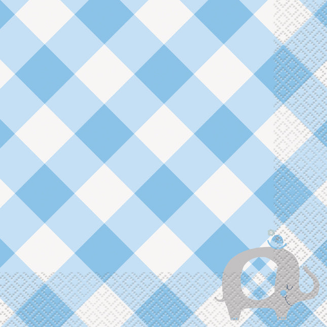 Serviettes de table Baby Elephant Bleu 33cm 16pcs