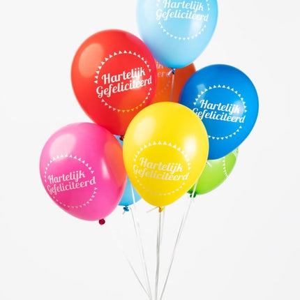 Ballons colorés Happy Birthday 30.5cm 8pcs
