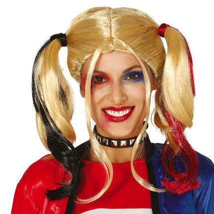 Perruque d'Halloween Harley Quinn
