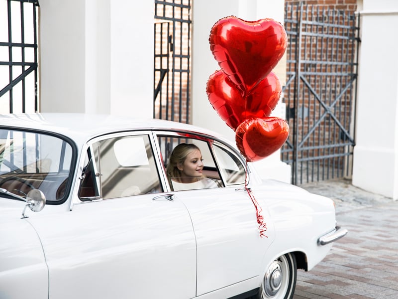 Ballon à l'hélium coeur rouge vide 61cm