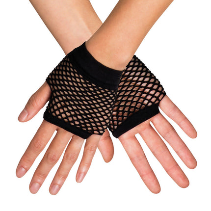Gants en résille Noirs Courts
