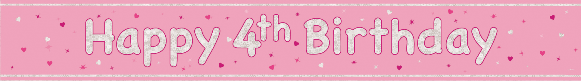 Bannière Happy Birthday rose clair 4 ans 2.74m