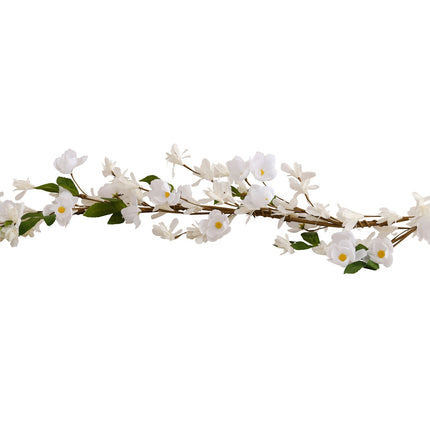Guirlande blanche de fleurs artificielles 1.8m
