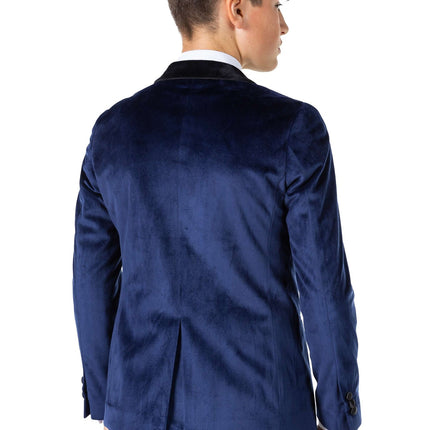 Blazer en velours bleu foncé Garçon Ado <tc>OppoSuits</tc>
