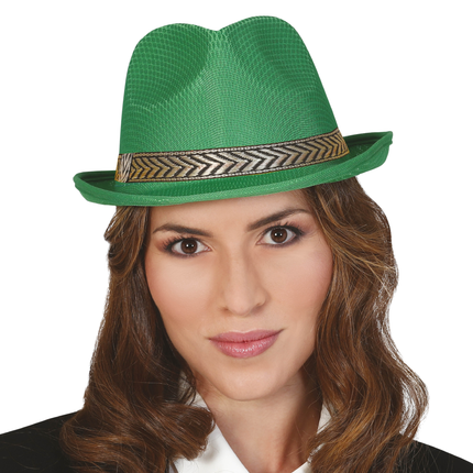 Chapeau de gangster vert