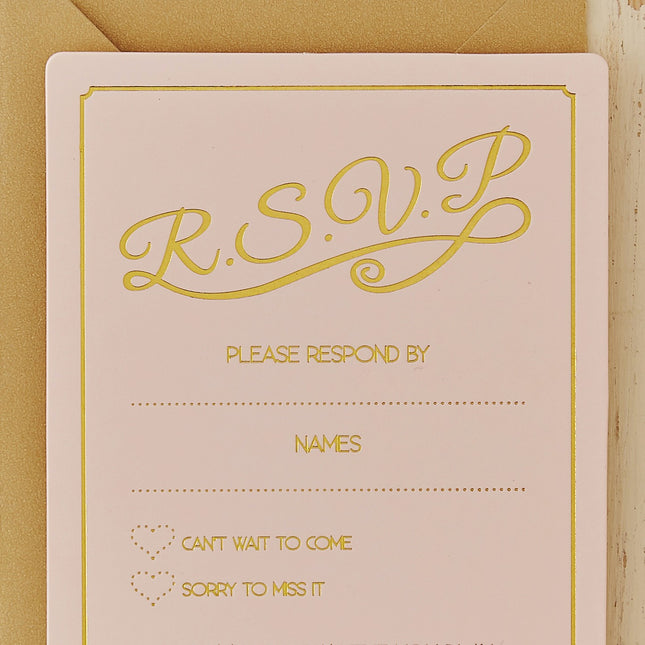 Invitations roses R.S.V.P 12.9cm 10pcs