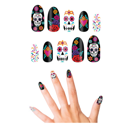 Faux ongles Dia De Los Muertos 10pcs