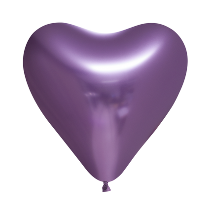 Ballons en forme de coeur violet 30cm 6pcs