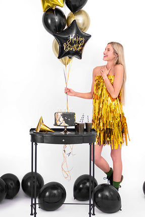 Ballon à l'hélium Étoile Joyeux Anniversaire Noir Vide 40cm