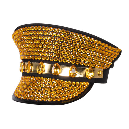 Casquette pailletée d'or