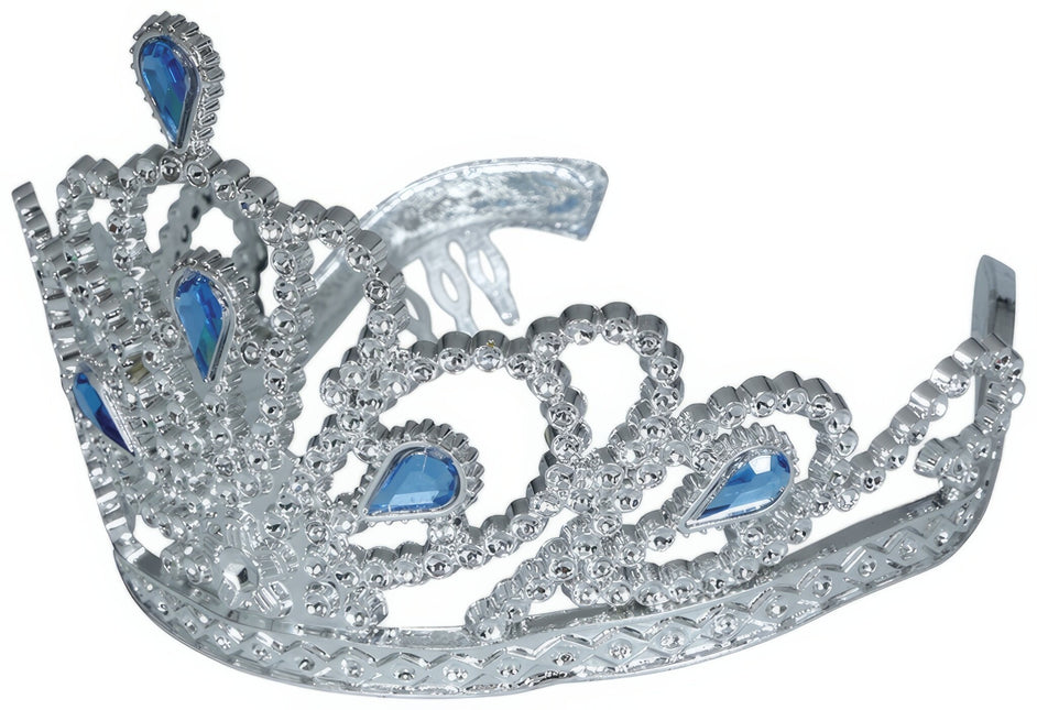Tiare fille en argent avec diamants bleus enfant