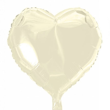 Ballon à l'hélium Coeur Ivoire 46cm vide