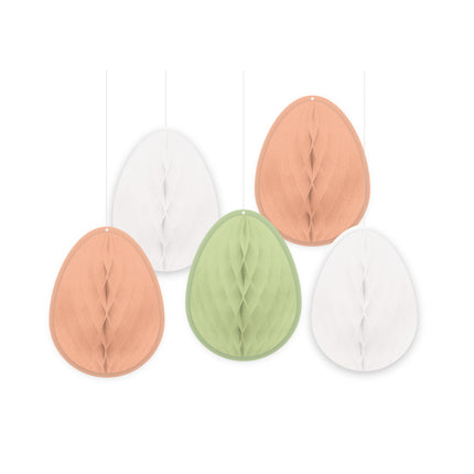 Oeufs de Pâques en nid d'abeille 15cm 5pcs