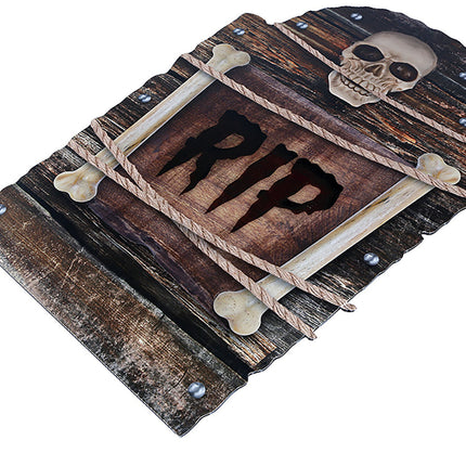Décoration d'Halloween marron Pierre tombale Rip 56cm