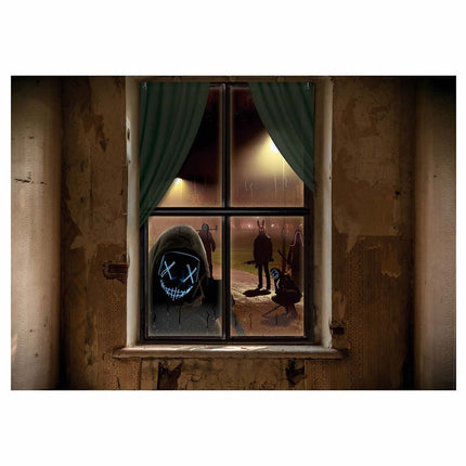 Décoration de fenêtre pour Halloween Masques d'horreur