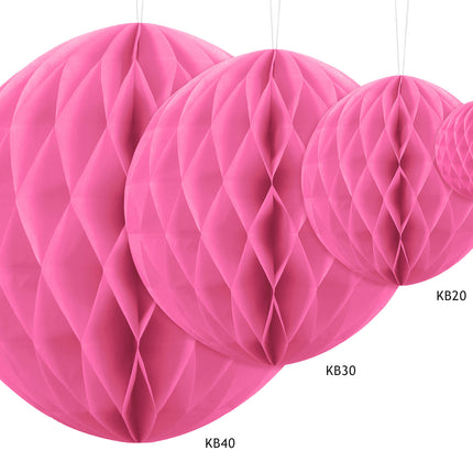 Boule en nid d'abeille rose 10cm