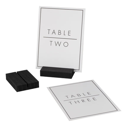 Numéros de table Noir Blanc Bois 23cm 12pcs