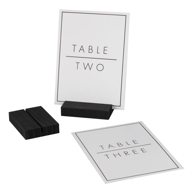 Numéros de table Noir Blanc Bois 23cm 12pcs