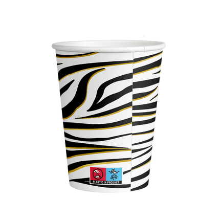 Gobelets Zebra 9cm 8pcs